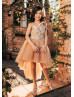 Sparkly Brown Tulle High Low Flower Girl Dress